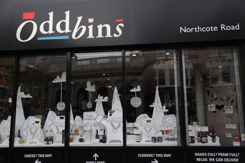 Oddbins Christmas windows, Northcote Road